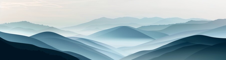 Poster - Landscape poster with abstract backgrounds. Contemporary art print with a mountain backdrop.