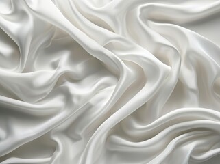 Poster - Decorative smooth textile curve shape background. White abstract design clean and soft fabric texture.