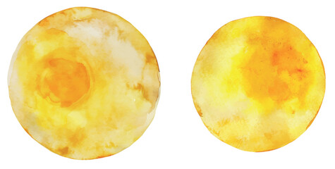 Poster - The sun is a modern yellow watercolor, isolated on a transparent background. Illustration.