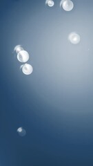 Poster - Yellow and blue background. Motion. Light background with small transparent bubbles that burst in cartoon animation.