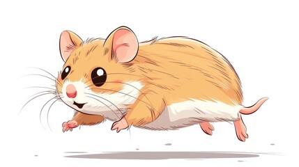 Wall Mural - Cute hamster. Flat vector illustration.