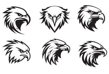 Poster - Stylized eagle head emblem illustration for your design