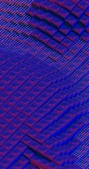 Poster - 3D Abstract Render of Blue Cubes with Dot Pattern - Futuristic Geometric Design