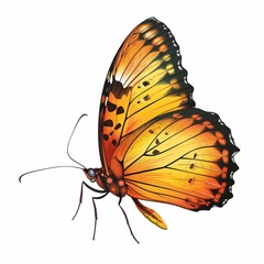 Wall Mural - Beautiful colorful butterfly isolated over white background