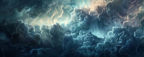 Wall Mural - dramatic and deep clouds background generative ai