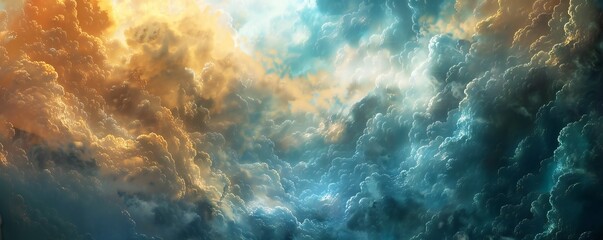 Wall Mural - dramatic and deep clouds background generative ai
