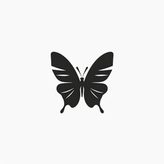 Wall Mural - Solid silhouette shape of butterfly