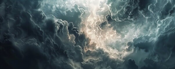 Wall Mural - dramatic and deep clouds background generative ai