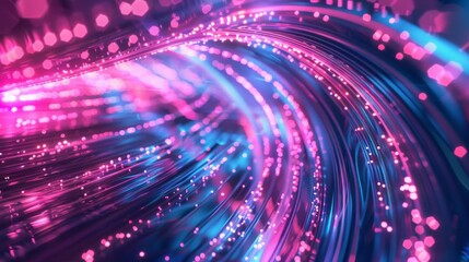 Poster - An abstract image featuring swirling neon lights in shades of pink and blue