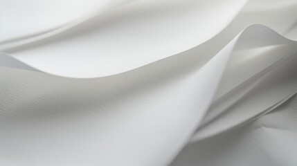 Poster - Close-up photo of white paper texture backdrop at slight angle for depth and variation. Soft folds and creases in paper form abstract pattern