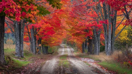 Colorful tree with Autumn woods