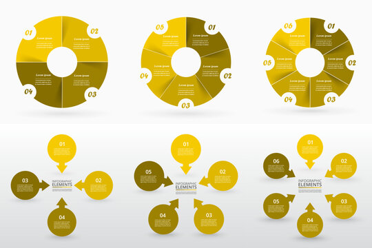 Set of circle infographic elements