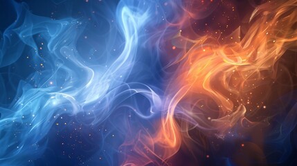 Wall Mural - Swirling fire textures with gradient transitions in a dynamic backdrop