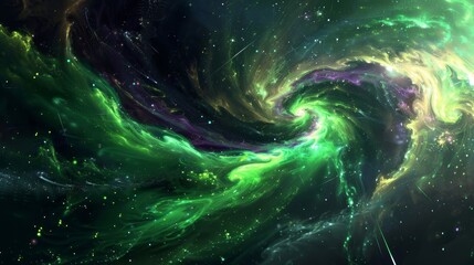 Aurora-like wooden patterns with dynamic effects in a dark background