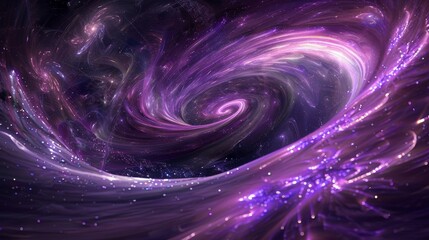 galaxy-like wooden patterns in purples and silvers with glowing particles wallpaper