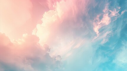 Canvas Print - Pastel hues with cloud textures on a tranquil wallpaper