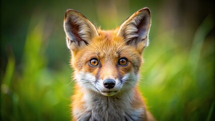 Wall Mural - Sweetie Fox, an adorable fox looking directly at the camera in stunning 8k resolution, fox, sweet, cute, animal, wildlife, nature