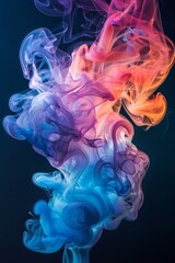 Wall Mural - Colorful smoke forming intricate patterns, symbolizing the ephemeral and evolving nature of creative processes 