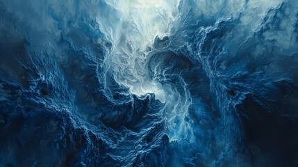Wall Mural - A blue and white swirl of water