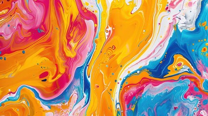 Canvas Print - Colorful abstract painting background. Liquid marbling paint background. Fluid painting abstract texture. Intensive colorful mix of acrylic vibrant colors. background texture