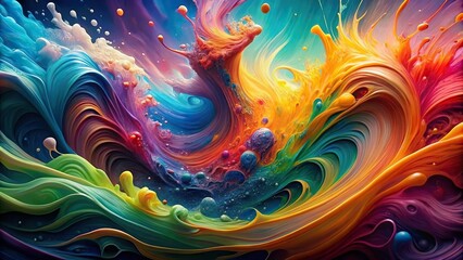 Wall Mural - Abstract composition of vibrant colors and fluid shapes capturing various emotions, emotion, abstract, colors, shapes