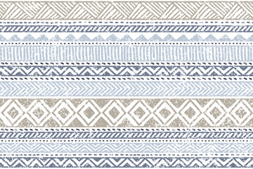 Wall Mural - Ethnic vector seamless pattern. Tribal woven geometric background, cozy craft motif, maya, aztec ornament. mexican print