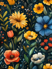 Poster - background with flowers