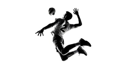 Wall Mural - Shadow of a volleyball player