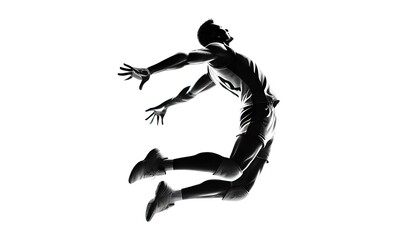 Wall Mural - Shadow of a volleyball player