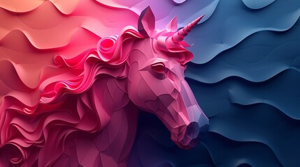 Canvas Print - Abstract Unicorn Portrait.