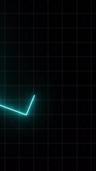 Aufkleber - Digital animated cryptocurrency graph on timeline with dynamic movement of neon lines. Motion. Following the chart over the quarters.