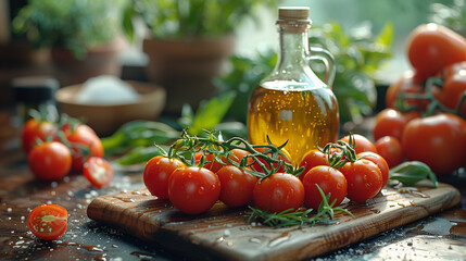 Wall Mural - tomatoes and olive oil