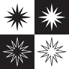 Poster - Black bursting star shapes. isolated on white and black background. EPS 10