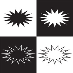 Poster - Black bursting star shapes. isolated on white and black background. EPS 10