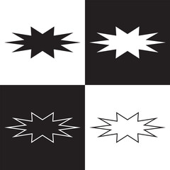 Poster - Black bursting star shapes. isolated on white and black background. EPS 10