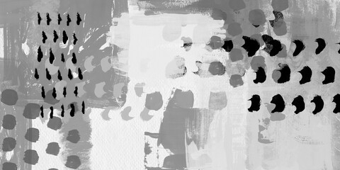 Monochrome artistic abstract background. Gray style scrapbook double- side page paper design