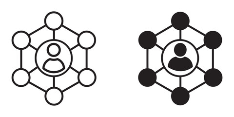 Stakeholder editable stroke and solid web icon set. Stakeholder icon vector illustration.