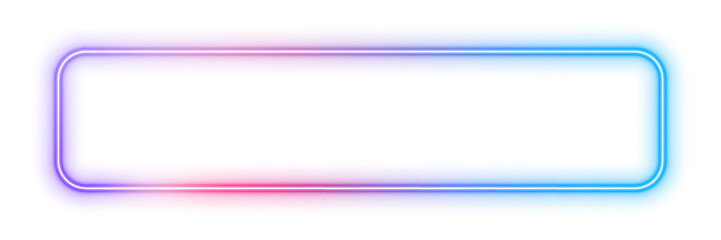Poster - Square rectangular frame with two color neon motion graphics on isolated transparent background in PNG and vector format. Blank copy space in the middle. 