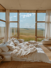 Wall Mural - interior of a hotel bedroom in Natural prairie