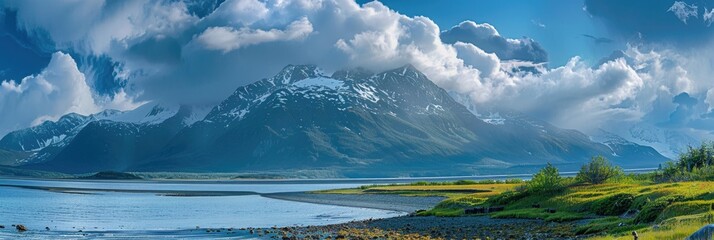 Alaska Nature. Scenic View of Homer Spit on Kenai Peninsula with Arctic Coastline