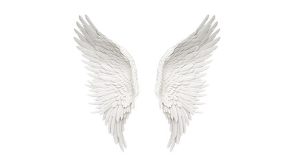 Wall Mural - angel wings cutout. white wings on transparent background