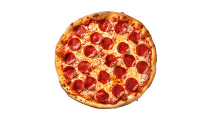 Wall Mural - tasty pizza cutout. isolated pepperoni pizza on transparent background