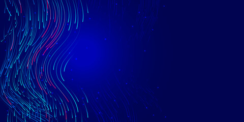 Aufkleber - artificial intelligence, big data, information transfer concept. abstract background with smooth cur