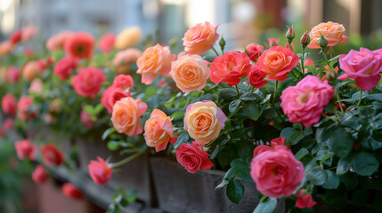 Wall Mural - flowers in the balcony