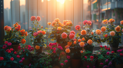 Sticker - flowers in the balcony