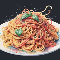 Italia Spaghetti  Ilustration Design Very Delicious