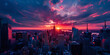 © Douglas - Vibrant Sunset Over New York City's Iconic Skyline in High-Resolution Splendor