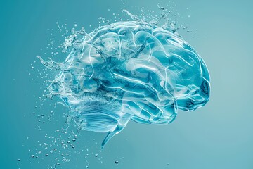 Poster - A brain with water splashing out of it