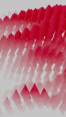 Poster - White background with bright red lines.Design. A red pattern that moves like waves and grows and decreases back.