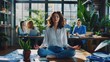© Studio Nova - The woman meditating in office